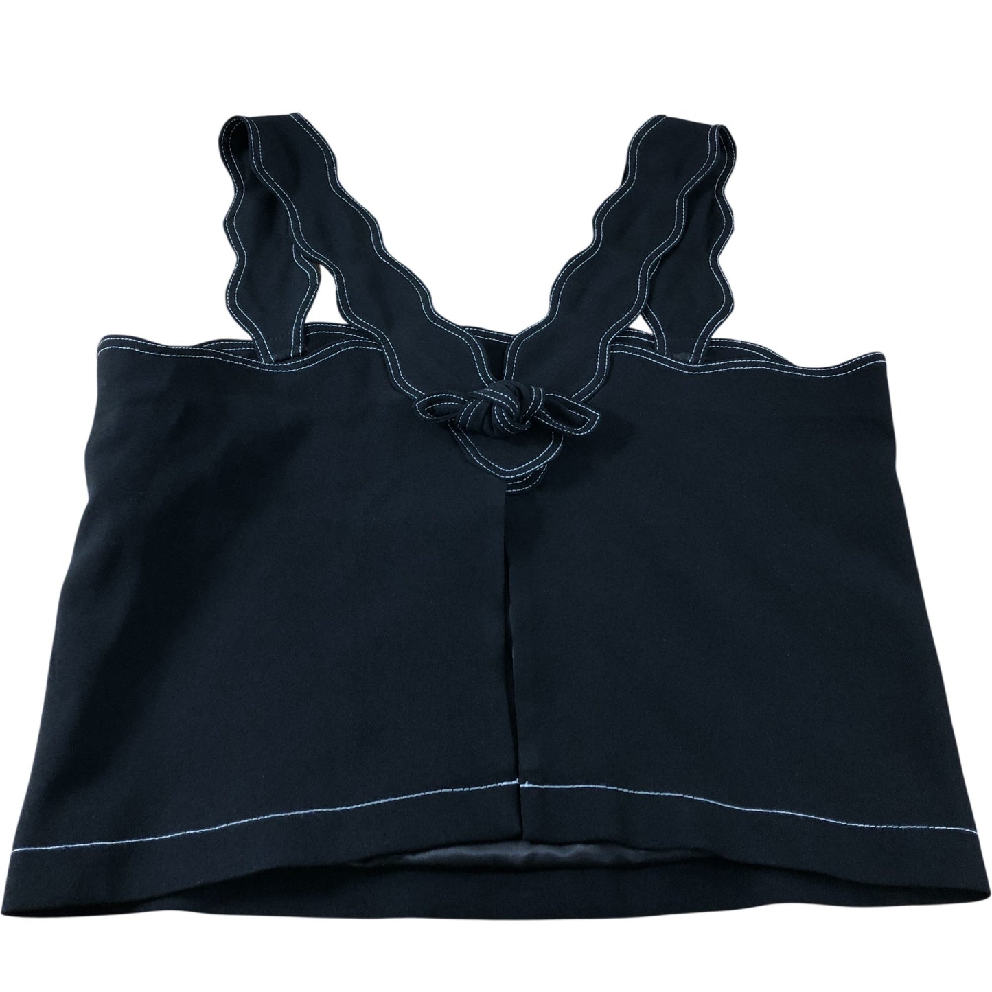 Claudie Pierlot Black Scalloped Crepe Top - Size 10