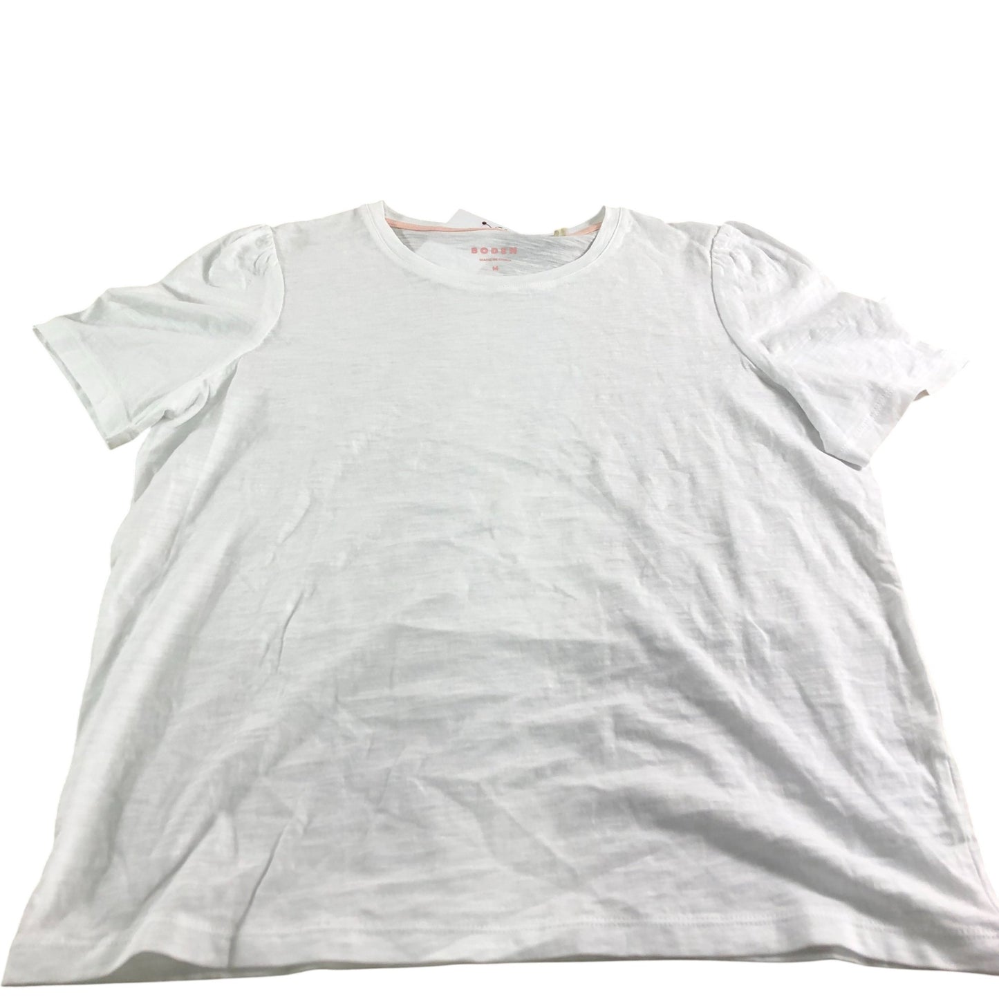 Boden White T-Shirt Women's Short Sleeve Cotton Casual Top UK12
