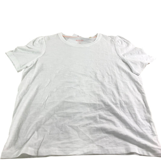 Boden White T-Shirt Women's Short Sleeve Cotton Casual Top UK12