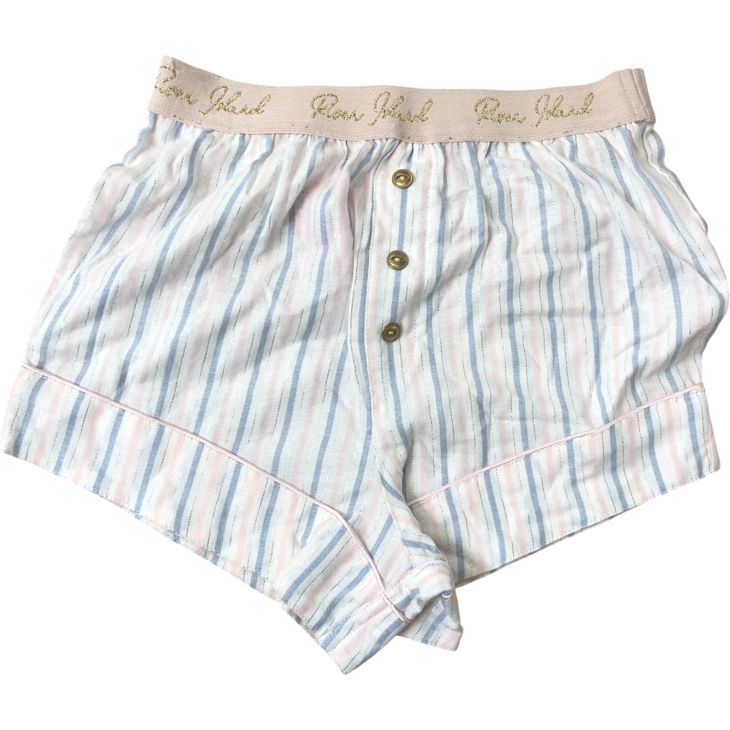 River Island Girls PJ Shorts 7-8 Years Striped Button Front