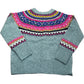 Wool Blend Fair Isle Knit Sweater Green Multicolour Size 10