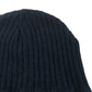 Black Ribbed Beanie Hat One Size Unisex Black Wool Blend
