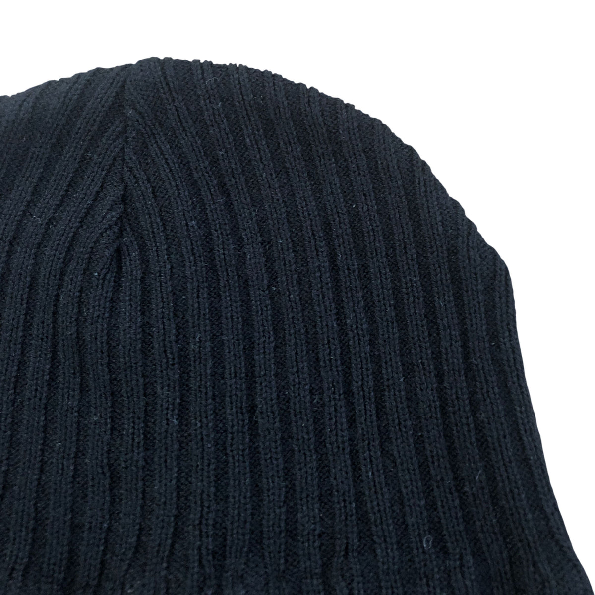 Black Ribbed Beanie Hat One Size Unisex Black Wool Blend