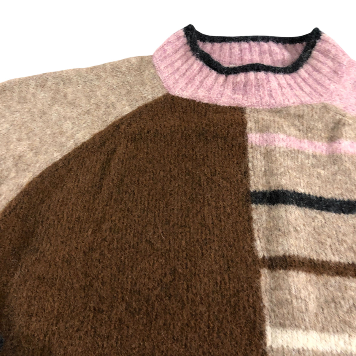 Medway Colourblock Sweater UK20 Women's Knit Jumper Natural Multi