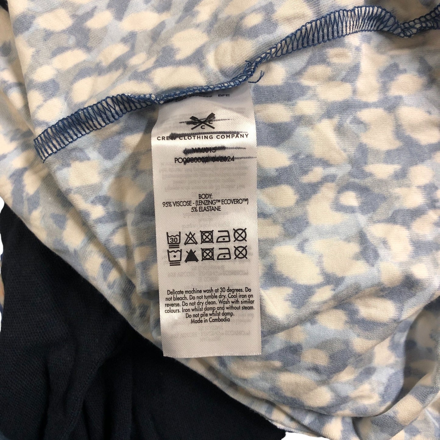 Crew Clothing Company Sleeveless Dress Size 16 Women's Floral Print Blue Cream