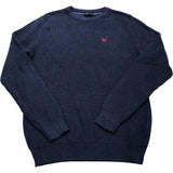 Crew Clothing Company Navy Ribbed Crew Neck Sweater