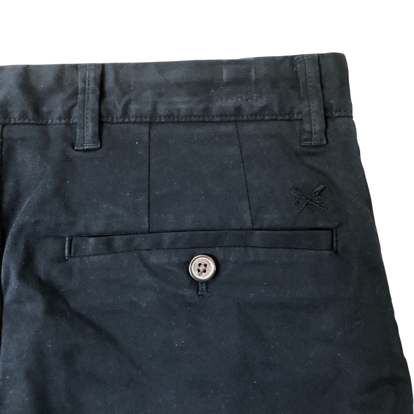 Crew Clothing Company Slim Fit Chinos 34L Men's Black Cotton Stretch Trousers