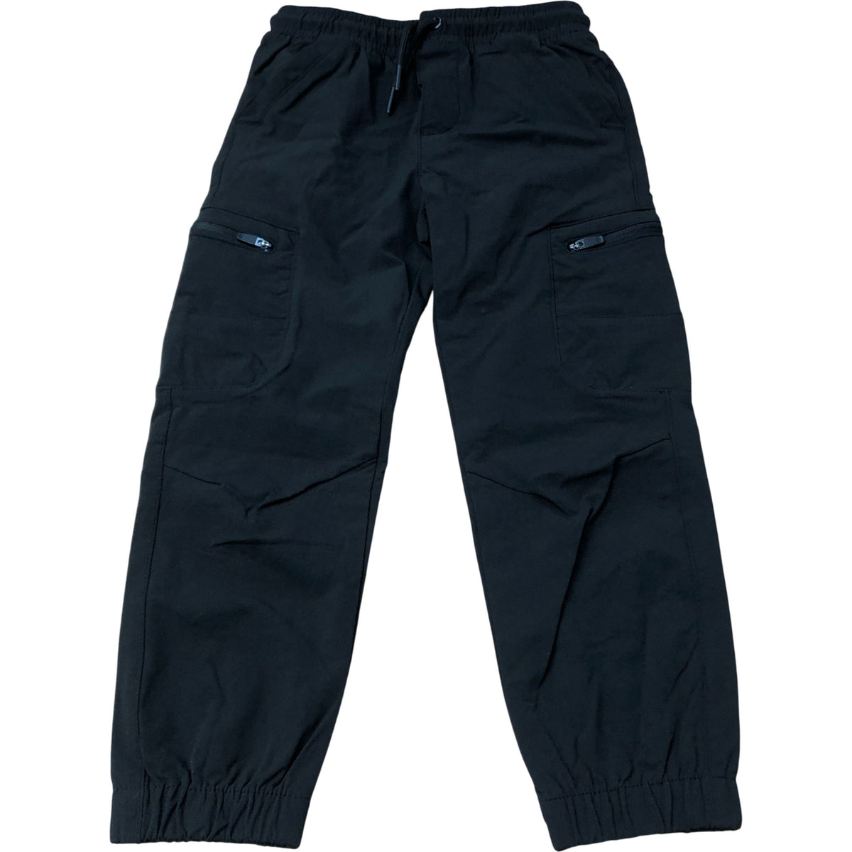 Cargo Trousers Age 7 Bungee Cord Black Lightweight Joggers