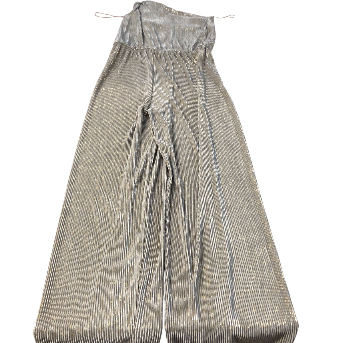 River Island Shiny Pleated Jumpsuit Size M Women's Gold Metallic Lounge Wear