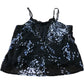 Branded Black Wild Print Cami Top - Size 12