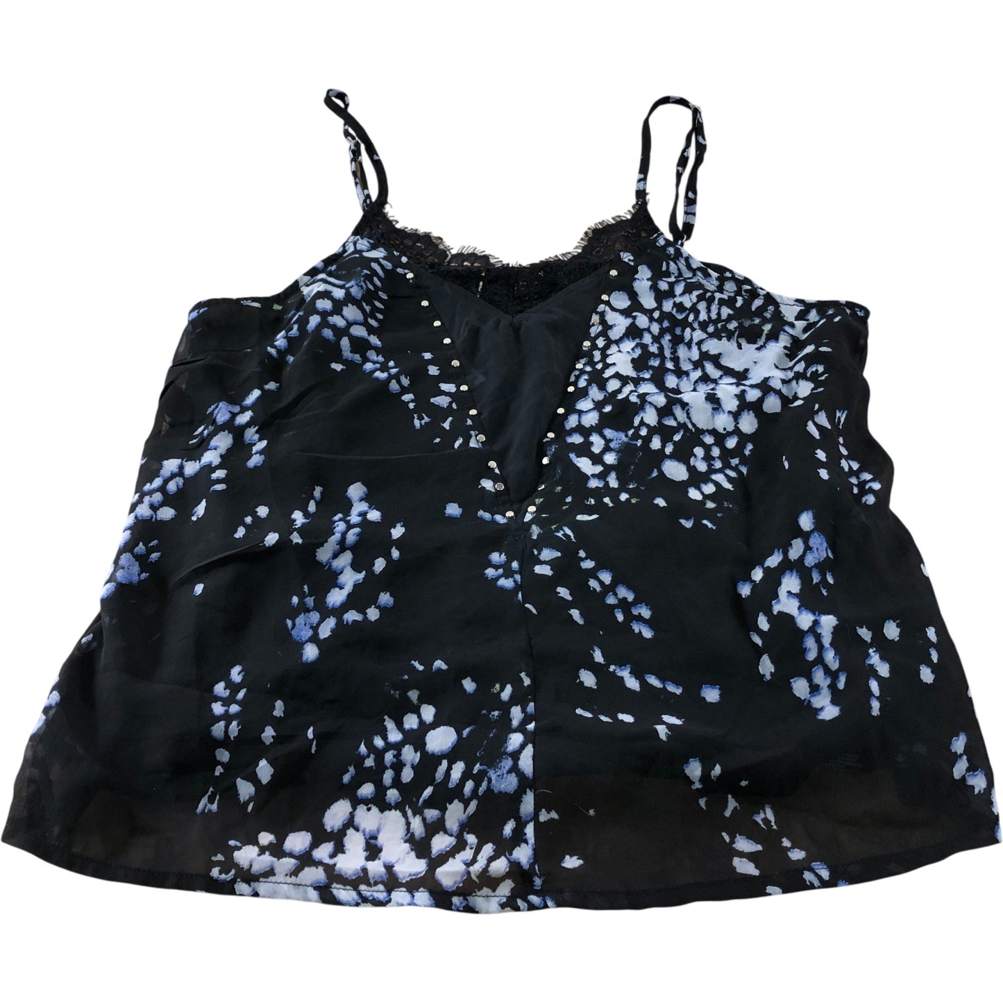 Branded Black Wild Print Cami Top - Size 12