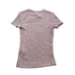River Island Fitted T-Shirt UK8 Women's Short Sleeve Ribbed Top Blush Pink