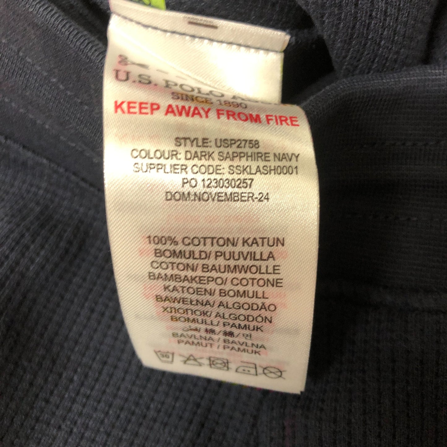 U.S. Polo Assn. Kids Shorts Size 15-16 Dark Sapphire Navy Drawstring