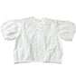 Lace Detail Blouse Size 16 Women's Cream Soft Cotton Puff Sleeve