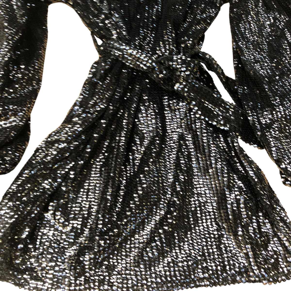 Black Sequinned Dress UK Size 18 Women's Evening Wear With Belt