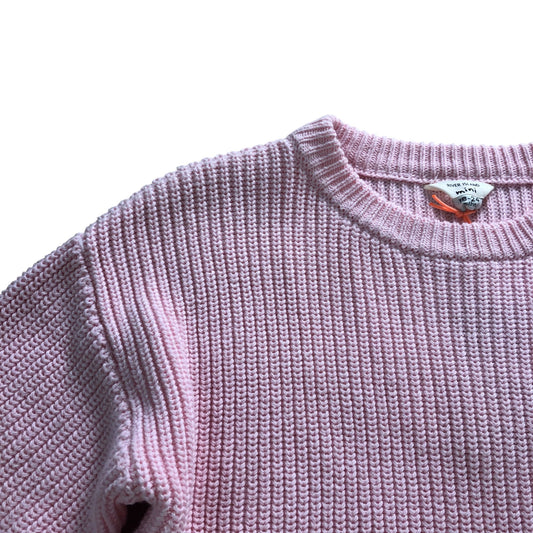 River Island Baby Girls Pink Ribbed Knit Outfit Set 18-24 Months