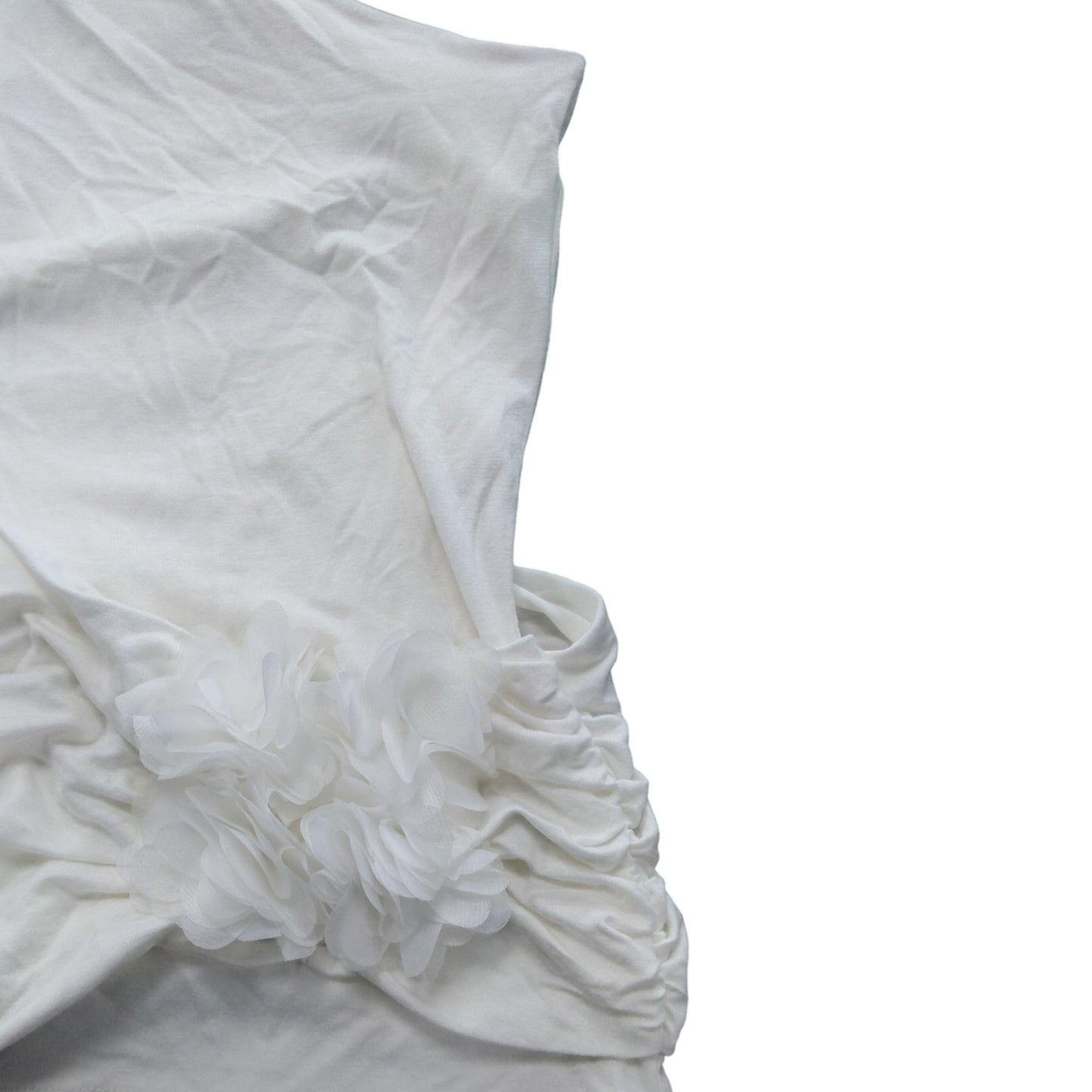 River Island Women's White One Shoulder Top UK M Floral Detail Stretchy