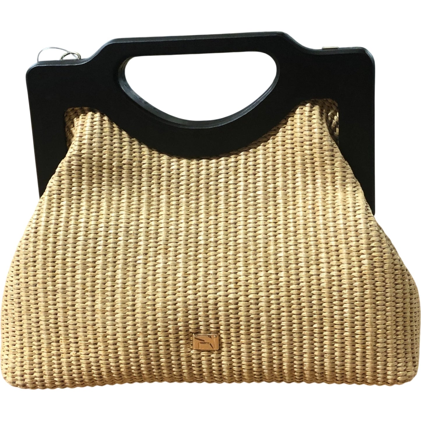 River Island Woven Handbag With Black Handle Stylish Women's Accessory New