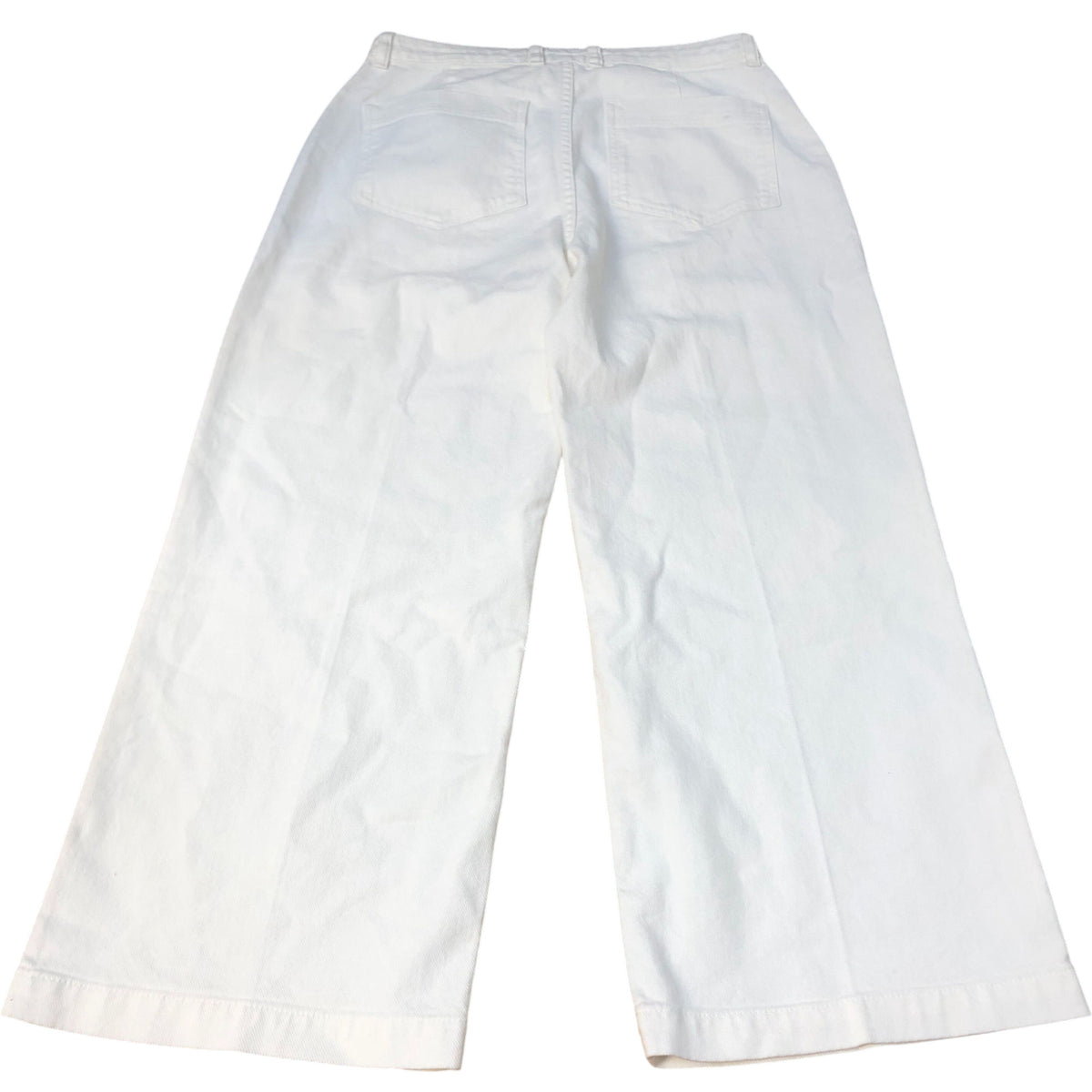 Baukjen Wide Leg Trousers Women's White Organic Cotton Blend Casual Size 10
