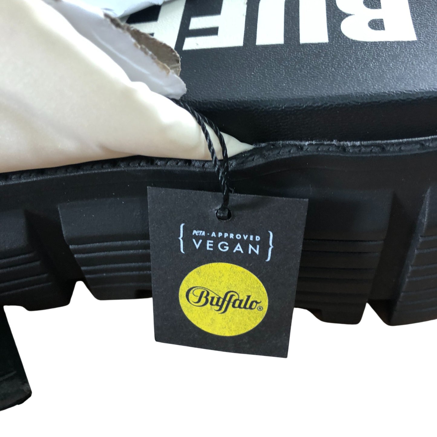 Buffalo Ava Velcross UK4 Women's Vegan Nylon Offwhite Slide Sandals