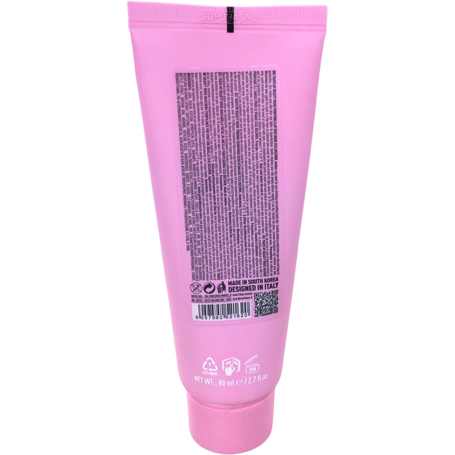 7 DAYS Cica Recover Deep Cleansing Purifying Clay Face Mask 80ml New