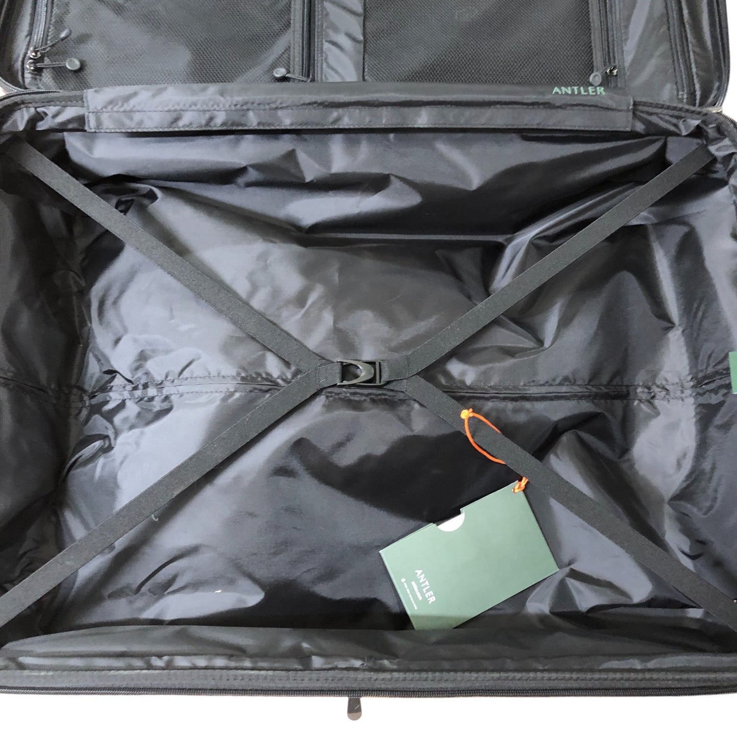 Antler Logo Gloss Stripe Suitcase Hardshell 4 Wheel Spinner Blue 78cm Expandable