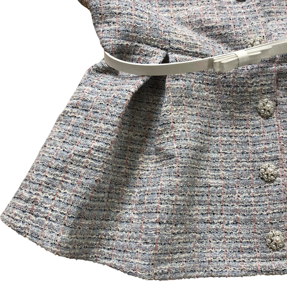 River Island Flared Sleeveless Women's Multicolour Textured Tweed Top