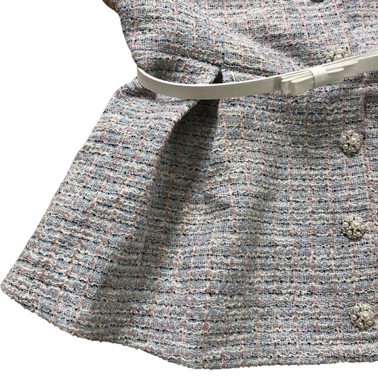 River Island Flared Sleeveless Women's Multicolour Textured Tweed Top