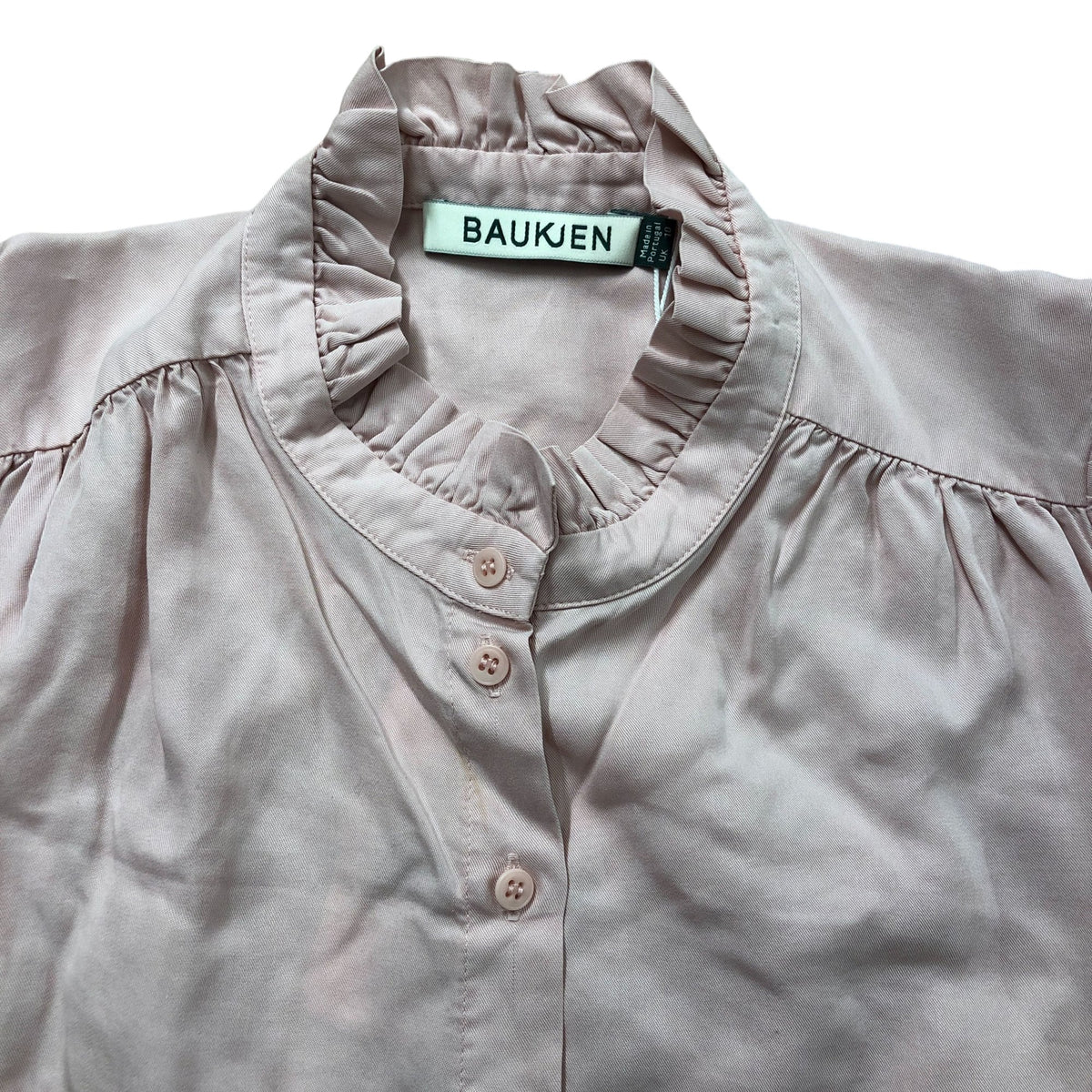 Baukjen Tara Frill Neck Blouse Pastel Pink