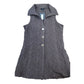 Dark Brown Sleeveless Shirt UK8 Women's Button-Up Crinkle Textured Fashion