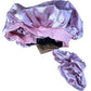 Hat Hut Satin Sleep Cap One Size Adjustable Bonnet Light Pink With Scrunchie