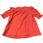 Baukjen Organic Cotton Blouse UK8 Women's Puff Sleeve Button Front Orange