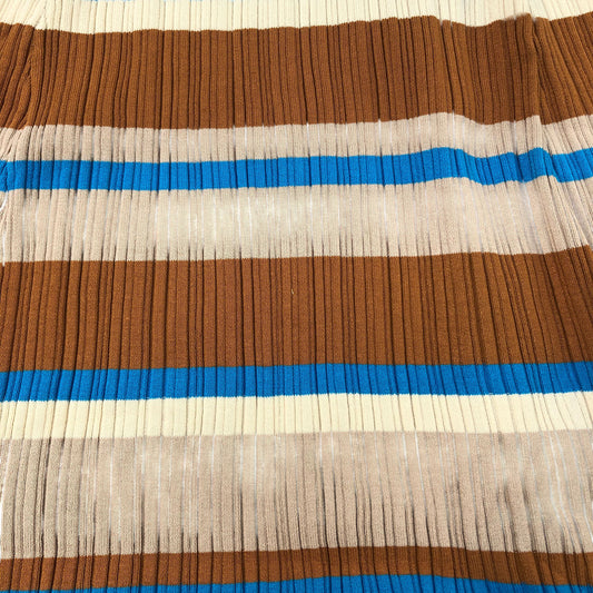 River Island Maxi Dress UK Size 12 Women's Multicolour Striped Pleated Style