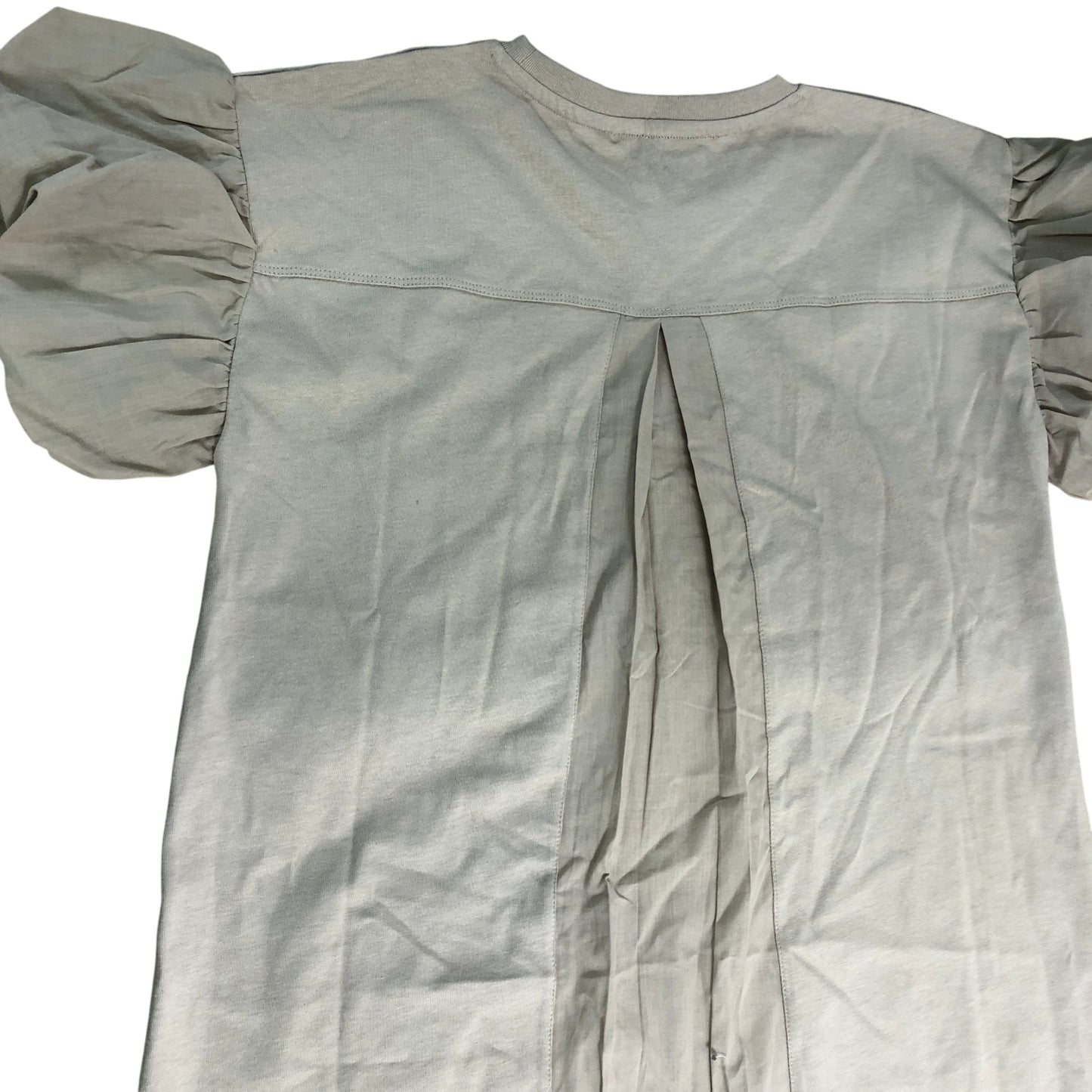 AllSaints Dress Size 12-13 Years Light Brown Cotton Short Puff Sleeves