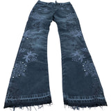 We The Free Jeans Women's Wide Leg Floral Design Black