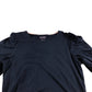 Boden Women's Navy Top Puff Sleeve Lightweight Cotton Blend UK10