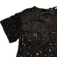 Sequin Dress Size 20 Women's Black Short Sleeve Party Wear Evening Dress