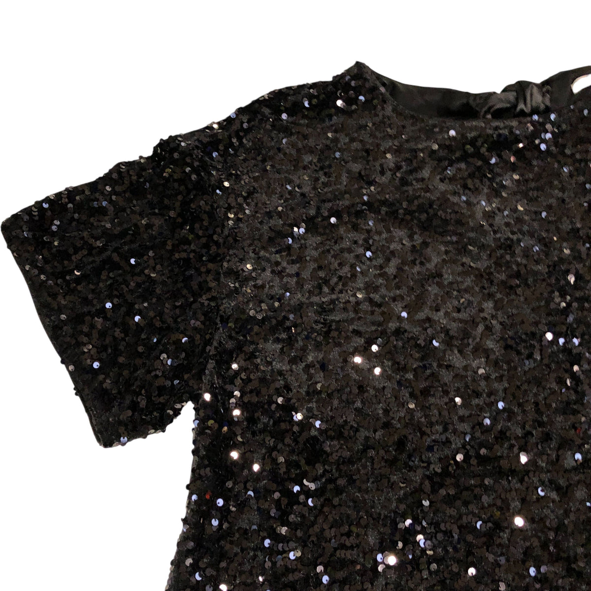 Sequin Dress Size 20 Women's Black Short Sleeve Party Wear Evening Dress