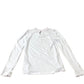 Long Sleeve Top Women's White Frill Neck Soft Fabric UK8