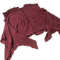 Blouse Women Sleeveless Button Detail Pleated Design Burgundy Medium