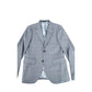 River Island Suit Jacket UK36 R Men's Grey Check Formal Blazer with Floral Liner