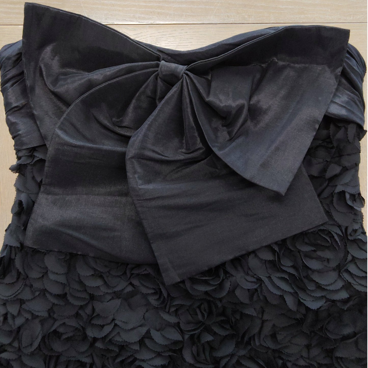 River Island UK14 Women's Black Floral Dress With Bow Detail Cocktail Dress