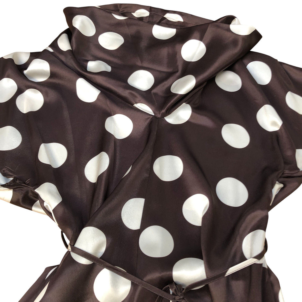 River Island Brown Polka Dot Dress UK Size 12 Women's Midi Length Casual Style