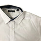 Brave Soul Short Sleeve Shirt M Men's White Casual with Navy Detailing