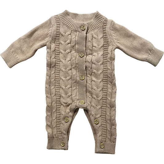 So Cute Baby Toddler Playsuit 0-3 Months Beige Knitted Romper Outfit 56cm