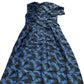 Long Sleeve Dress Floral Print Viscose Black Blue Size 6