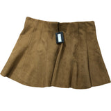 River Island Skirt Size 16 Women's Pleated Suede Effect Mustard Fashion Style