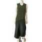 AllSaints Women's Dress UK16 Pia Satin Green Sleeveless Design Casual Style