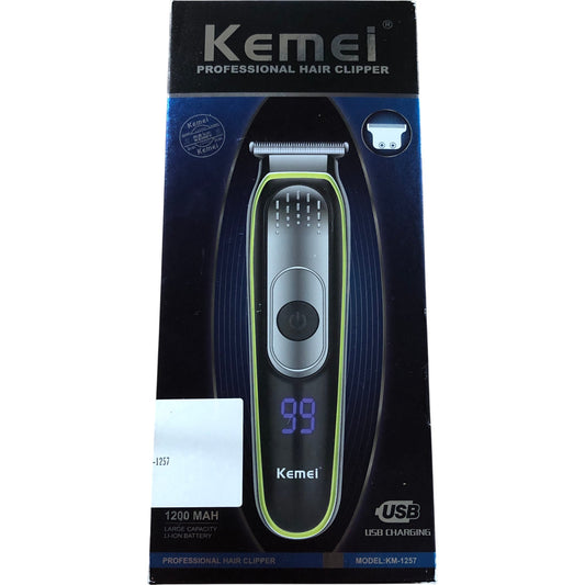 Kemei Professional Hair Clipper Model KM1257 USB Charging 1200mAh Battery