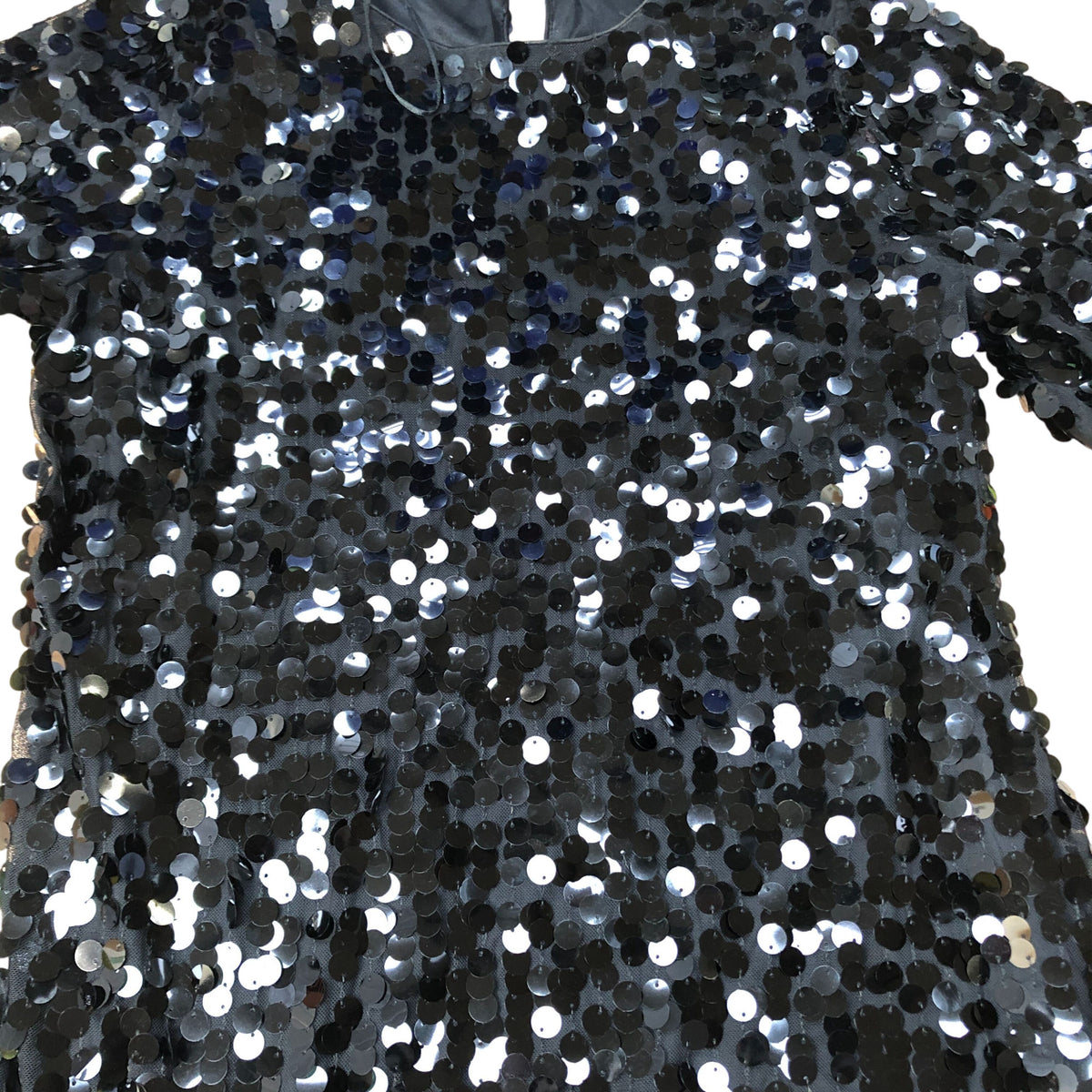 Sequin Dress UK12 Women's Short Sleeve Party Evening Wear Black